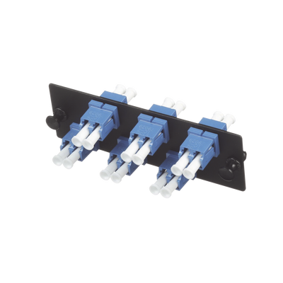 Placa Acopladora de Fibra Óptica FAP, con 6 Conectores LC Duplex (12 Fibras), para Fibra Monomodo OS1/OS2, Color Azul