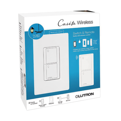  (Caseta Wireless) Kit, Apagador, base para empotrar en pared el control remoto PICO, tapa, ideal para el control de iluminación,.