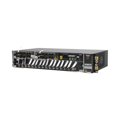OLT Carrier Class Modular GPON, 2 Ranuras, Incluye 1 Tarjeta GPOA de 16 puertos GPON, 1 Fuente de CA, 2 UR, Gestión por UNM2000, CLI, Incluye Instalación de Software UNM2000, (Interoperabilidad con ONUs de Terceros sin Costo)