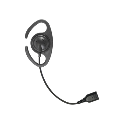 â€‹Auriculares de gancho en forma de "C" con cable de fibra trenzada y conector SNAP. Requiere micrófono de solapa de 1 o 2 hilos de la Serie SNAP.