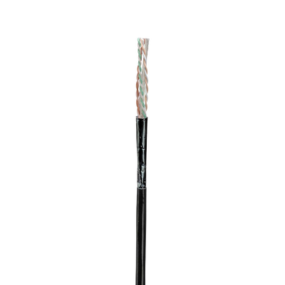 Bobina de Cable UTP de 4 Pares, Con Aislamiento de Fluoropolímero, Cat6A (23 AWG), Uso Interior/Exterior Para Entorno Ambiental de Altas Temperaturas (Hasta 125°C), CMP (Plenum), Color Negro, 305 Metros (1000 Pies)
