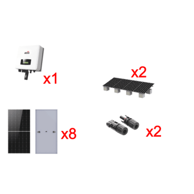 Kit Solar Interconexion 5kW 220Vca / Inversor AFORE / 8 Paneles de 645W / Montaje Incluido  
