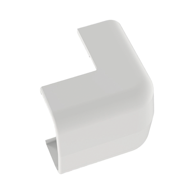 Conducto Portacables Superficial tipo Empalme Esquina Exterior Baja Tensión LD5, color Blanco de PVC Rígido de Cierre Rápido.