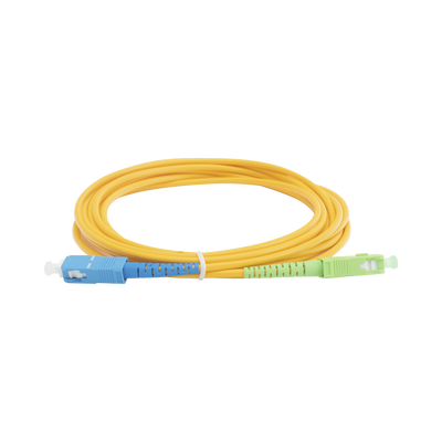 Jumper de Fibra Óptica Monomodo SC/APC-SC/UPC Simplex de 3 Metros (9.84 Pies), 3mm