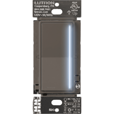 (RadioRa3) Atenuador táctil Sunnata Dimmer PRO color trufa, requiere cable neutro / soporta 250W LED