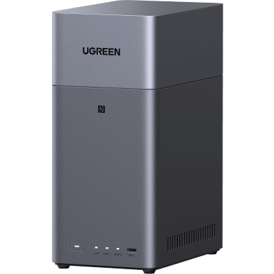 NAS UGREEN NASync DH2300 / Procesador RK3576 / 4GB  / 32GB eMMC / 2 Bahías SATA / JBOD-Basic-RAID 0-RAID 1 / Puerto HDMI 4K / 1 GbE / USB 3.2 Gen 1 Type-C / Detección NFC