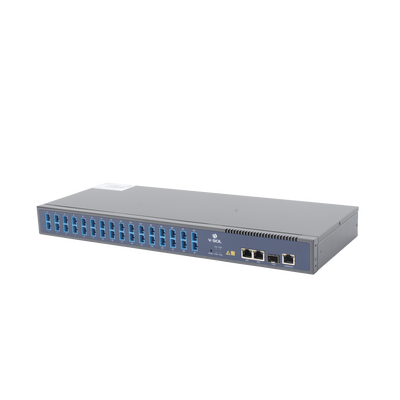 OLT de 1 GPON puerto con Splitter de 1 a 32 SC/UPC Incluido  + 3 puertos Uplink (2 puertos Gigabit Ethernet + 1 puerto SFP/SFP+) , hasta 128 ONUS