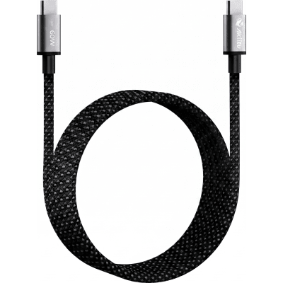 Cable de Carga USB-C a C 1.5 Metros (4.92 Pies) / Tecnología GaN (Nitruro de Galio / Fast-Charging / Potencia 60W / Velocidad Transferencia 480 Mbps / Material Nylon / Conector Aluminio Anodizado