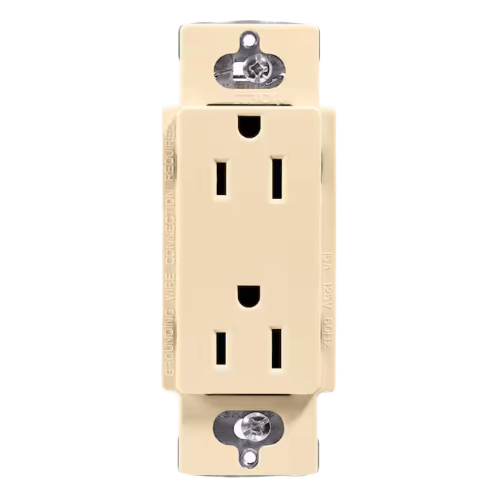 Tomacorriente receptáculo convencional  120V, 15A, color blanco.