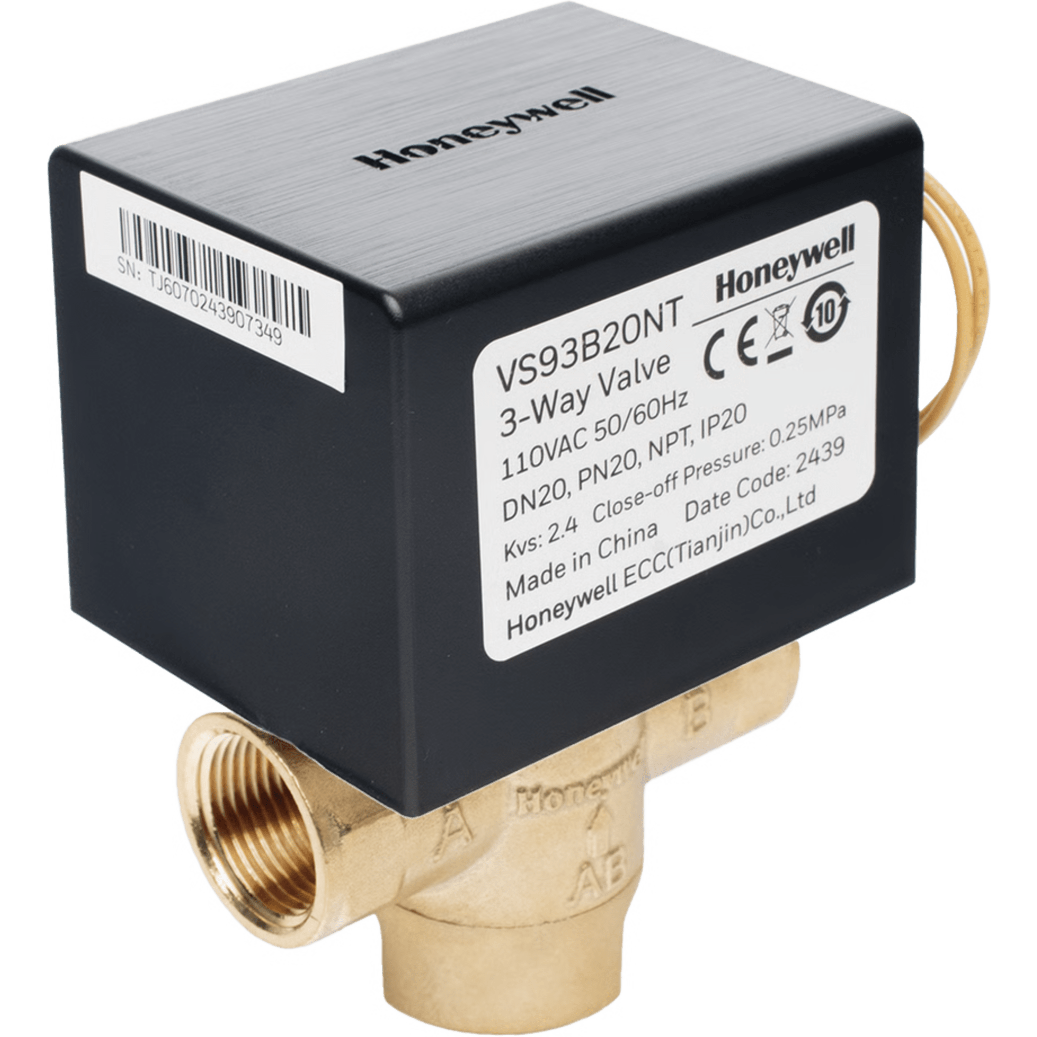 Válvula de control eléctrica VS9 para fan coil: DN20: PN25: 2 vías: 110 V CA: Conexión NPT