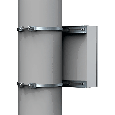 Kit de Fijación para Postes / Enclosure Pole Fixation / Acero Galvanizado / Carga Máxima 900 N / Diámetro Poste 80-250 mm (3.15-9.84 in) / 2 Perfiles + Accesorios
