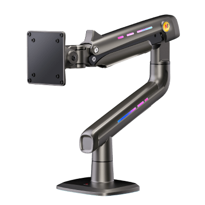 Soporte Mecánico Gaming NB F5 / Monitores de 32" a 60" / VESA 75x75 y 100x100 mm / Carga 2-20 kg (4.4-44 lbs) / Iluminación RGB / Sistema de Resorte de Alta Precisión