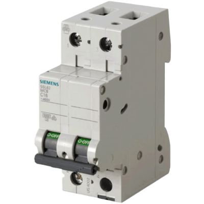 Interruptor Riel Dinn Tipo 5SL6, 2 polos, 20 amp