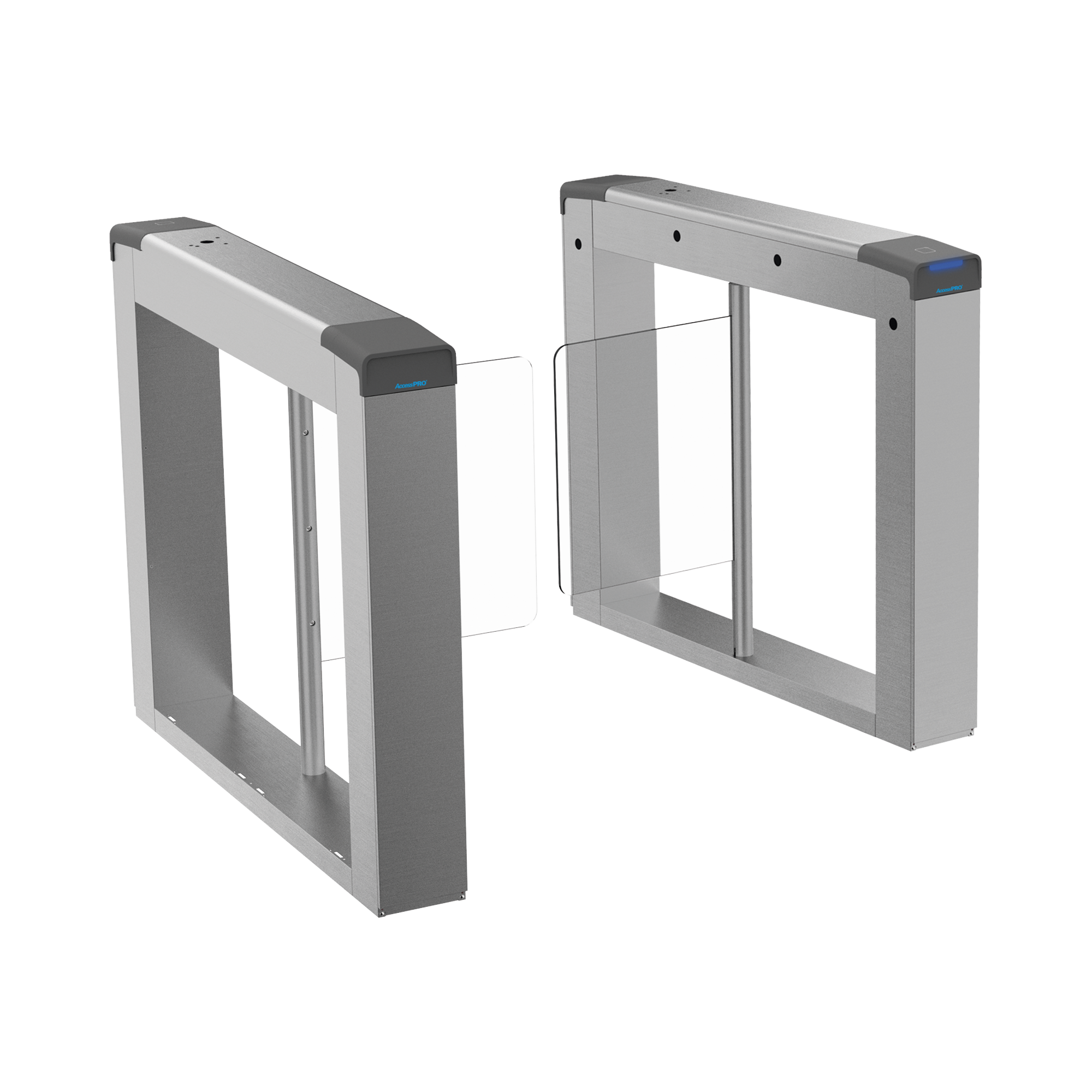 Torniquete Swing para EXTERIOR / Compatible con Reconocimiento Facial / Carril de 90 cms / Acero Inoxidable SUS304 / Motor Brushless / Capacidad 20-60 Personas por Minuto / 3,000,000 MCBF  / Perforaciones listas para montaje DS-KAB6ZU1 No Incluido