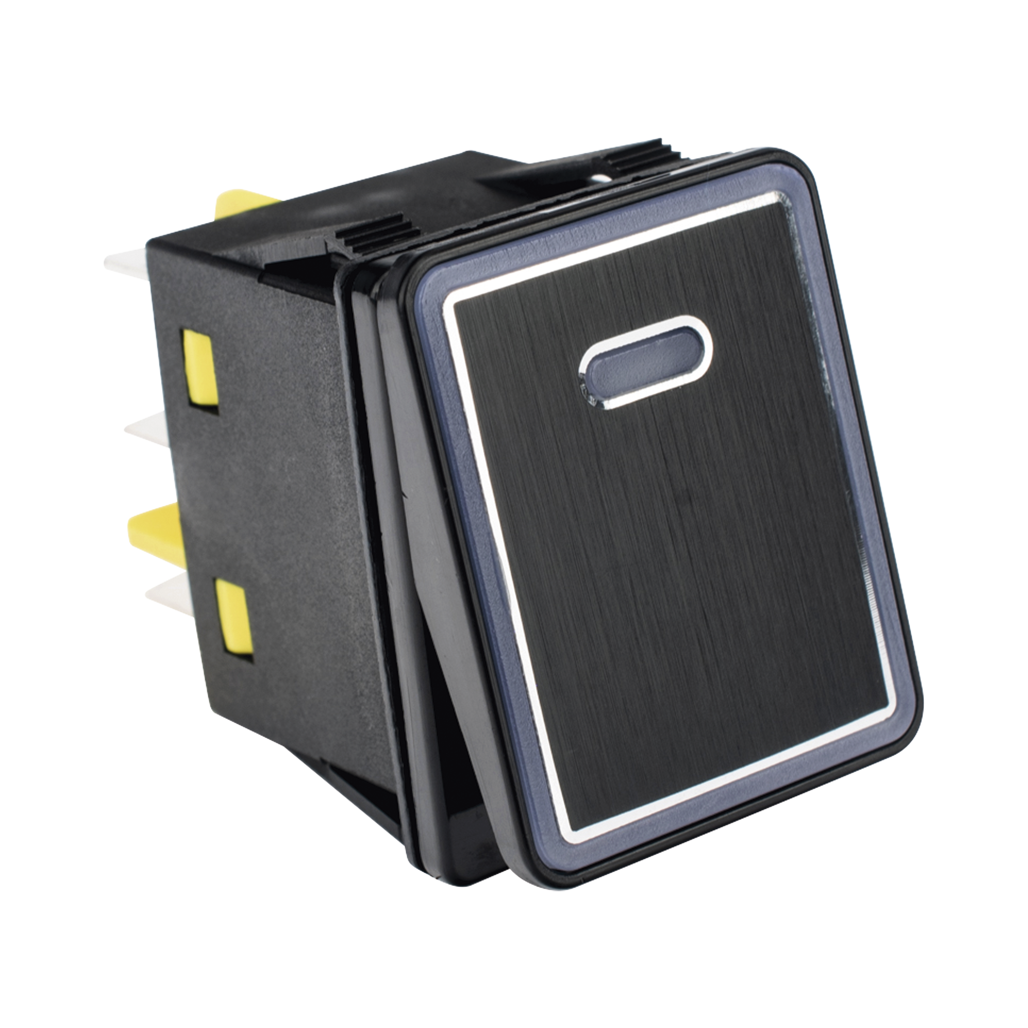 Interruptor tipo Switch con Led Color Rojo / IP65 / Diseño Industrial con panel de Aluminio / NO, COM, NC / Terminales tipo F1