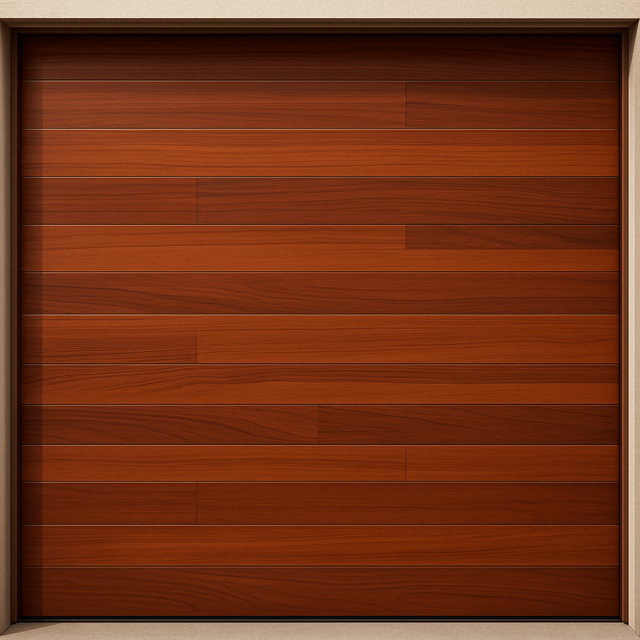 Puerta de Garage de Alta Calidad / Estilo Americano / Acabado Laminado PREMIUM / Color Madera Clara / 9x7 Pies.