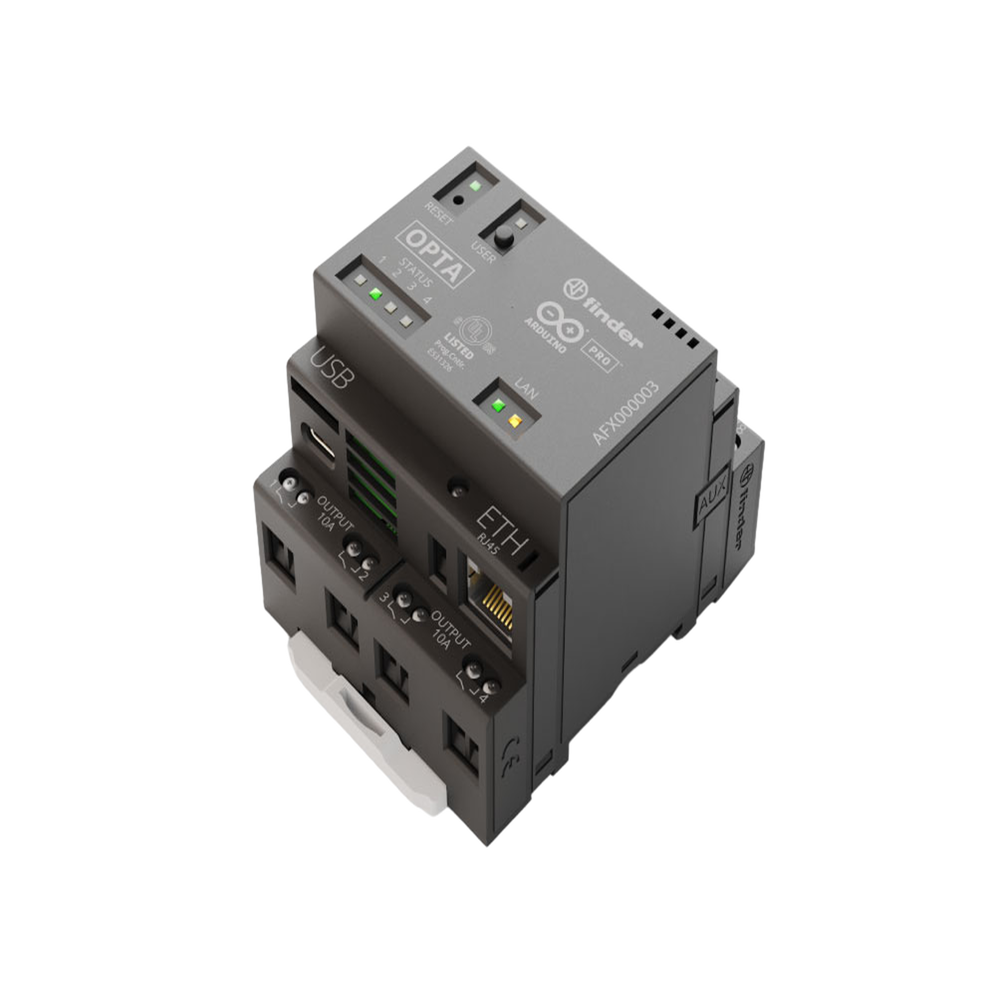 PLC Industrial Arduino Opta / Micro PLC IoT / STM32H747XI Dual-Core / 8 Entradas Analógicas-Digitales / 4 Relés 10A / IP20 / Certificaciones cULus-ENEC-FCC-CE