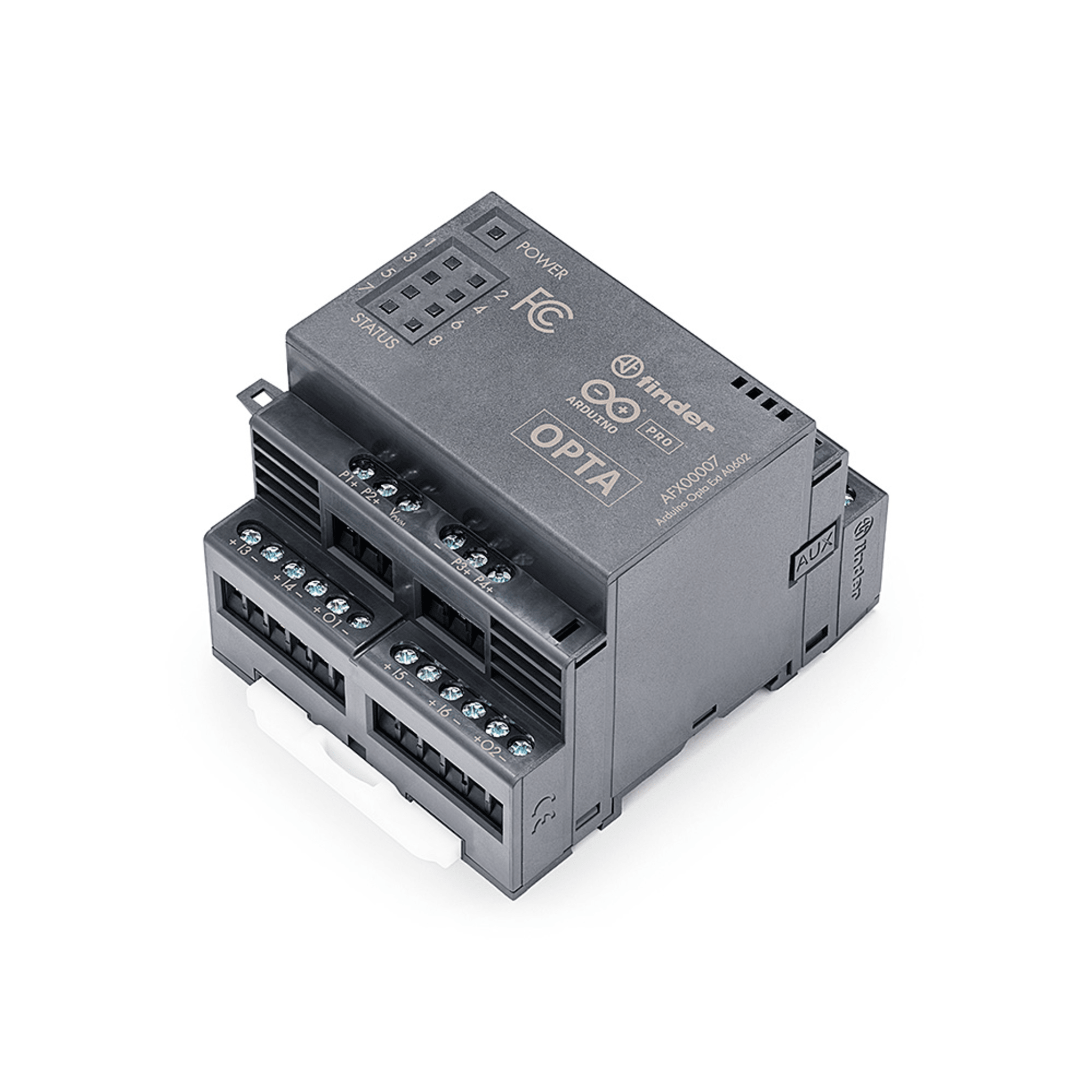 Expansión Analógica Arduino Opta® / 8 Canales I/O Configurables / 16-bit ADC / 13-bit DAC / 4 Salidas PWM / Protección IP20 / Industrial IoT