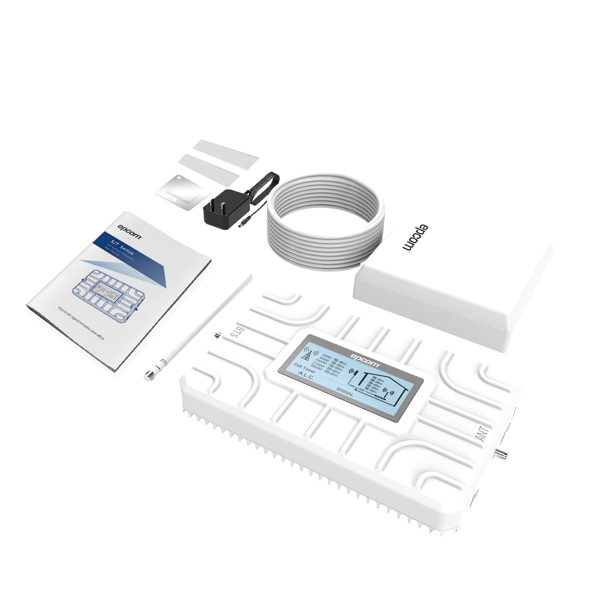 Kit Amplificador de Señal Celular 2G, 3G, 4G y 5G / Mejora llamadas convencionales y VoLTE / Amplifica señal de TELCEL, AT&T, MOVISTAR, BAIT,DiRi y más / Cubre hasta 150 m².