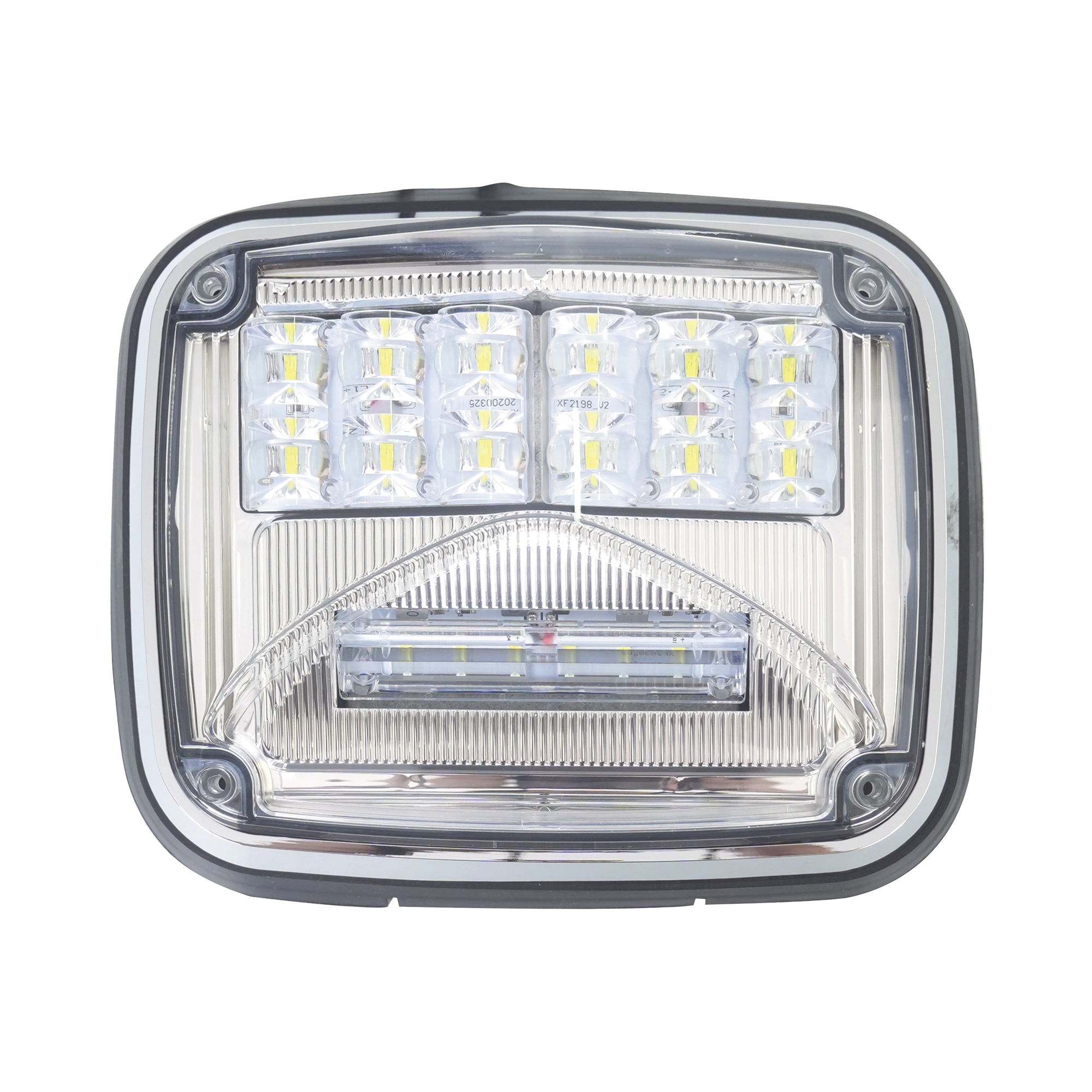 Luz de advertencia de 8 X 6", Color Claro, Con Luz de Trabajo Clara, Ideal para Ambulancias