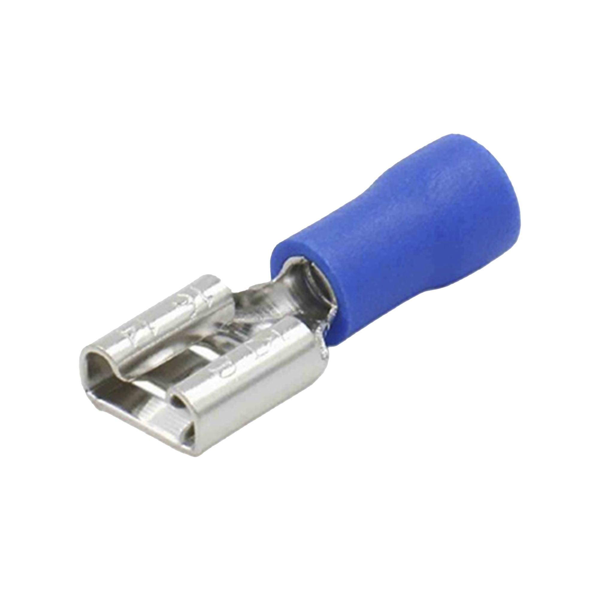 Terminal tipo hembra aislada 0.250 / 16 - 14 AWG / Azúl / Para baterías con terminal F1 / Paquete de 25 piezas.