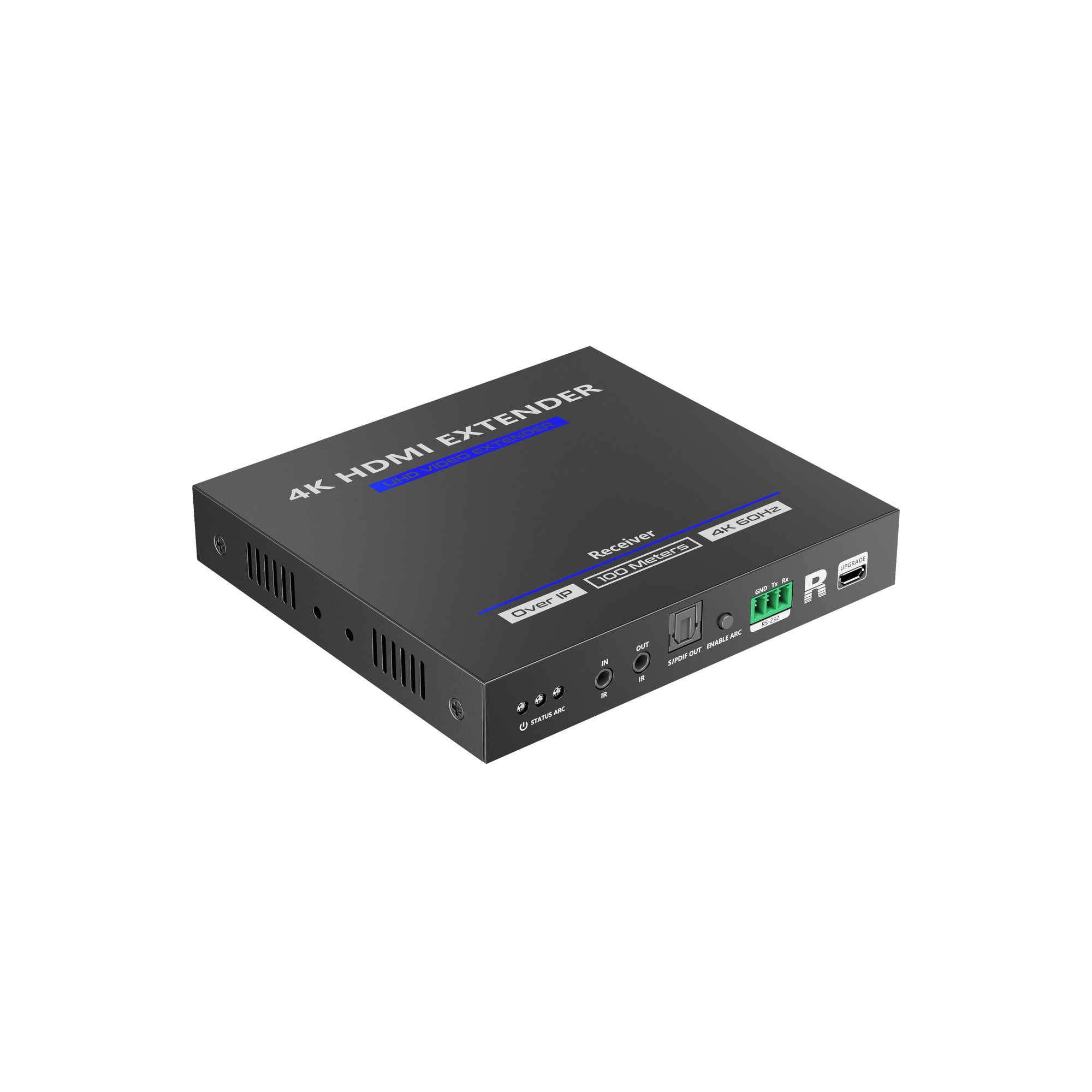 Receptor Compatible para Kits TT592 | Resolución 4K@60Hz | Cat 5e/6 | Distancia de 100 m | IPCOLOR | Control IR | Cero Latencia | Compatible con Switch Gigabit.