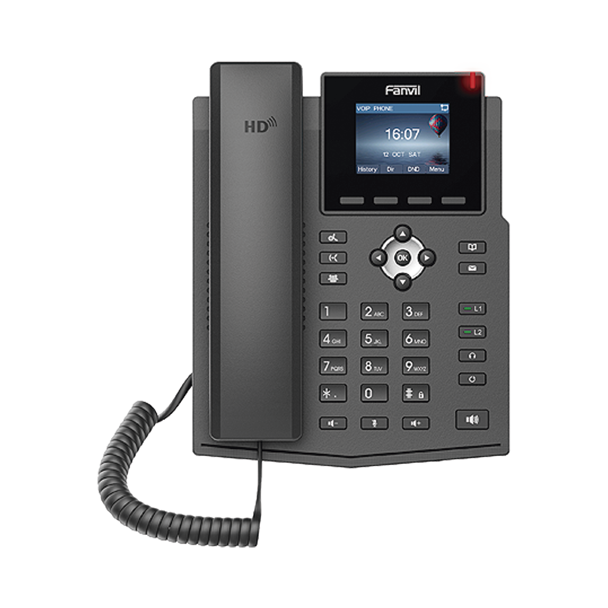 Teléfono IP / 4 Líneas SIP / Pantalla LCD Color 2.4" / Audio HD G.722 y Opus / Conferencia 3 Vías / PoE 802.3af / OpenVPN / Soporte EHS