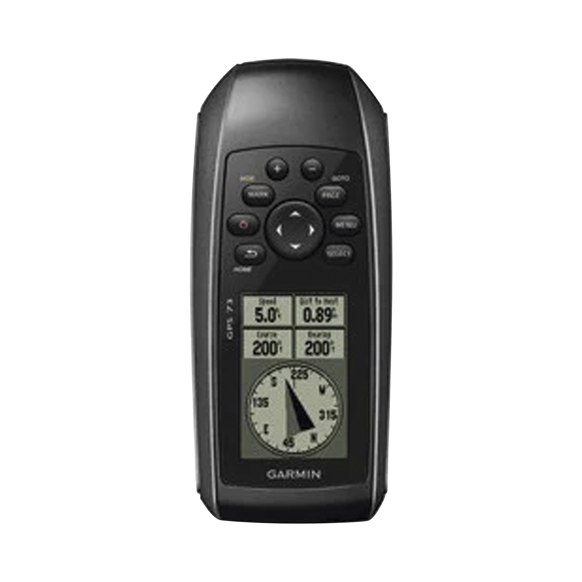 GPSMAP 73 Portátil / Pantalla LCD 4 Niveles de Gris / Resolución 128 x 160 Píxeles / Autonomía +18 Horas / Resistencia al Agua IPX7 / Receptor de Alta Sensibilidad / 1000 Waypoints / 100 Tracks / Flotante / Calendario de Caza y