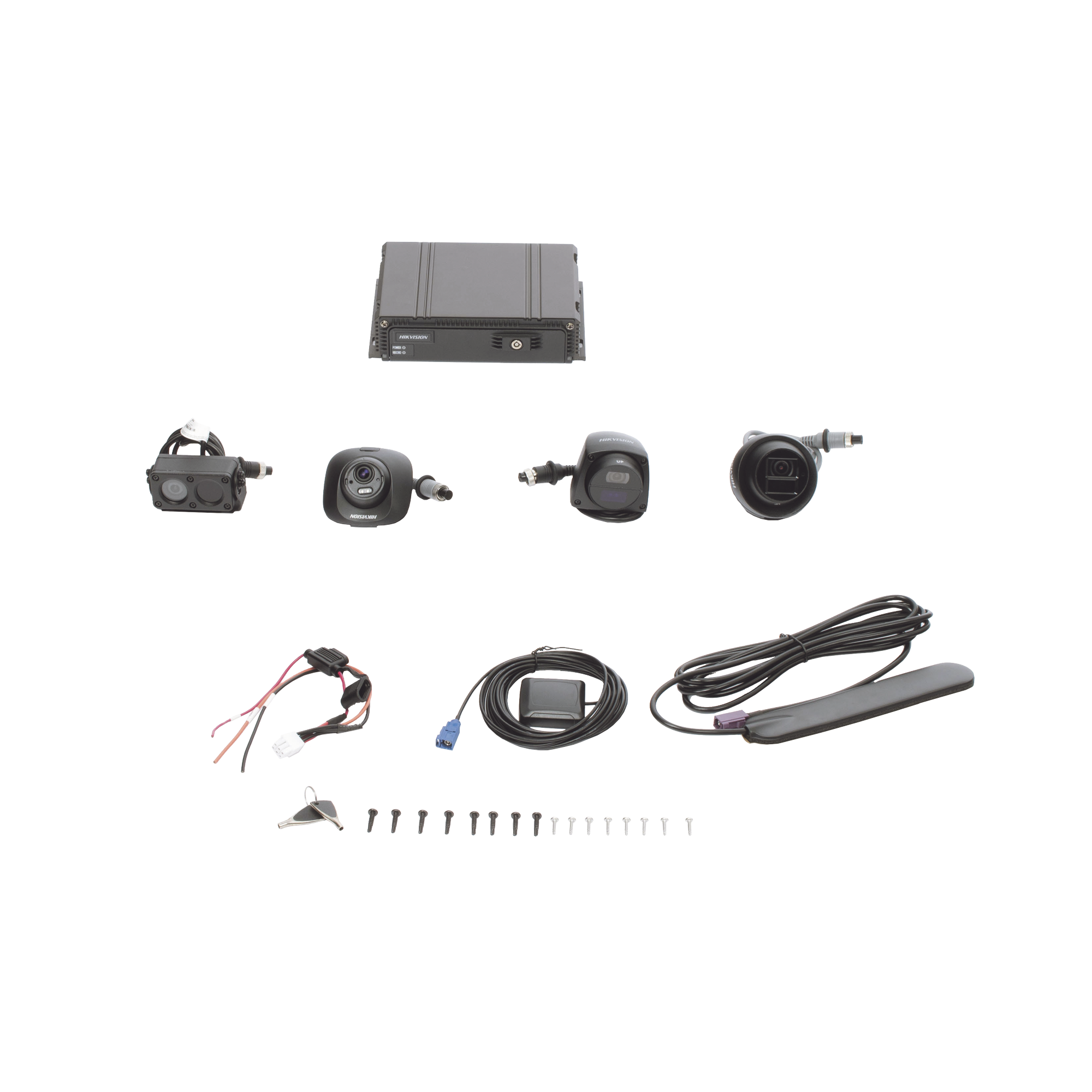 Kit DVR Móvil 1080P / Incluye 4 Cámaras TURBOHD 1080P / Modulo 4G y GPS / Soporta Memoria SD / Visualización por Hik-Connect Teams