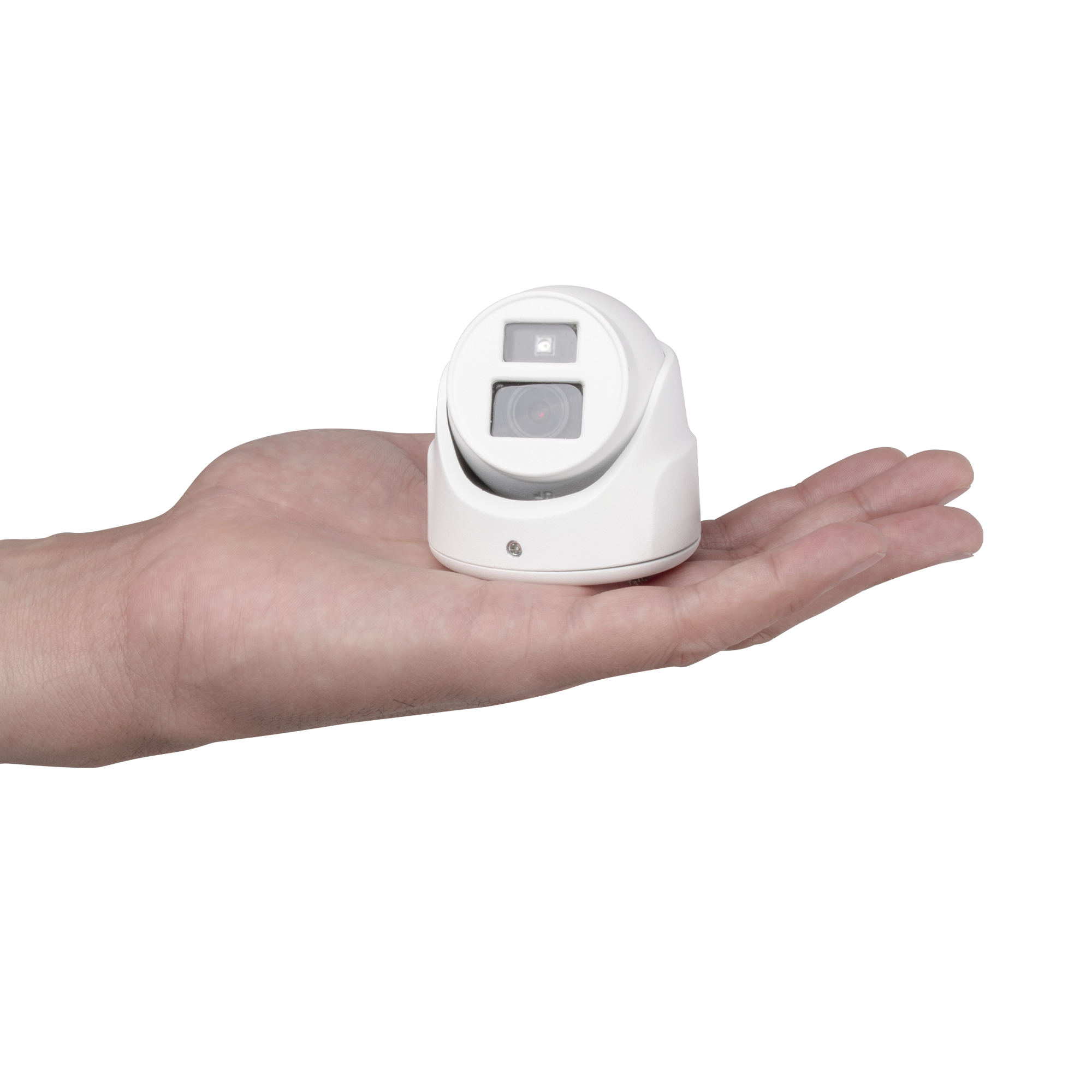 Ultra Mini Turret TURBO 2 Megapixel (1080p) / Gran Angular / Lente 2.8 mm / 20 mts IR EXIR / Exterior IP67 / 4 Tecnologías (TVI / AHD / CVBS) / dWDR / Color Blanco