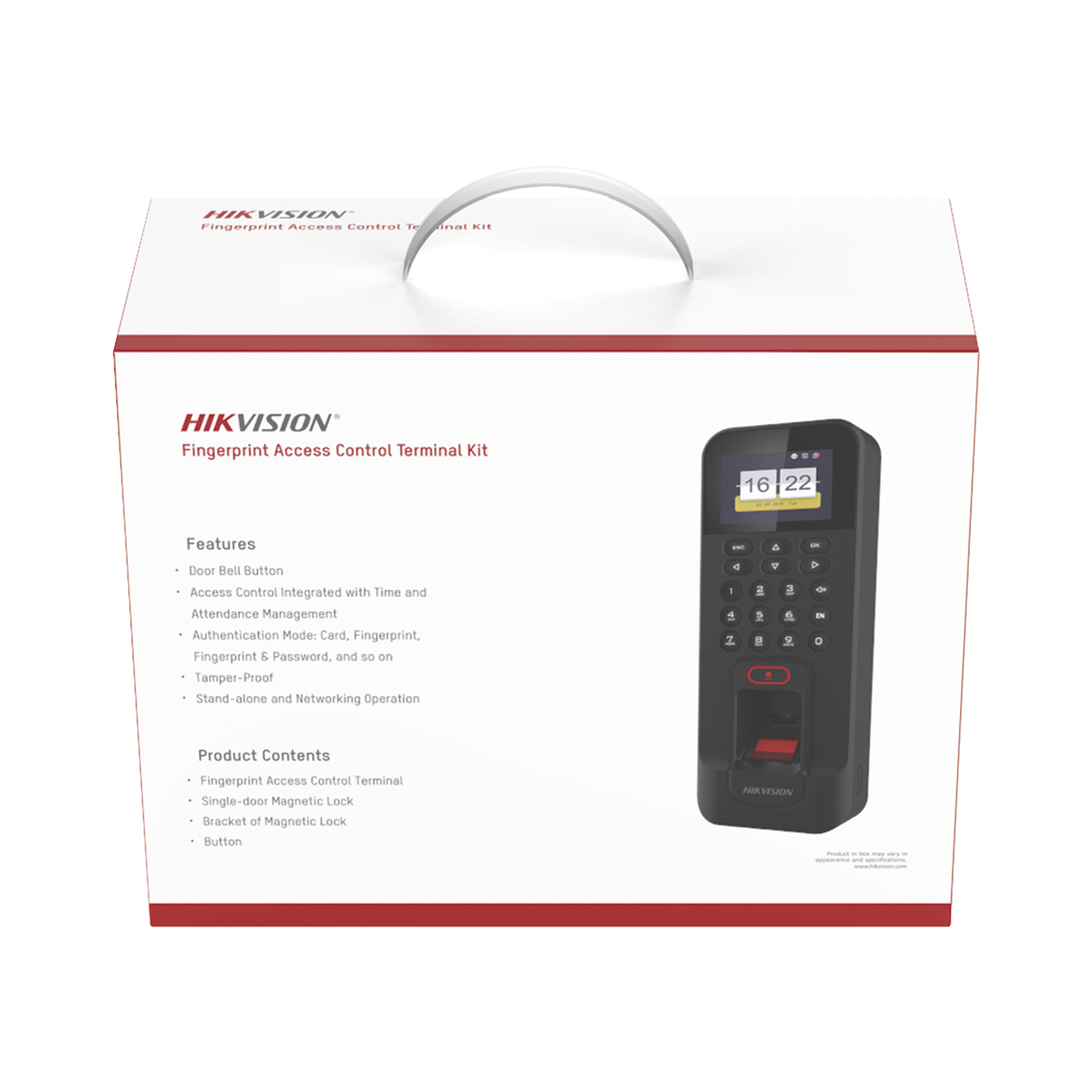 Kit de Control de Acceso TODO INCLUIDO con Lector de Huellas y Tarjetas / 3,000 Huellas / Compatible con App Hik-Connect / Incluye Electroimán  Botón de Salida y Montajes Z y L para imán (DS-K1T804)