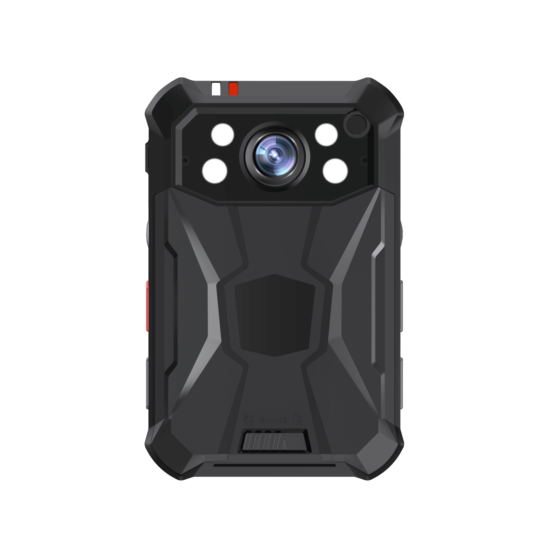 Body Camera Portátil / Grabación 2K a 30 fps / 40 MP Fotos / IP68 / 4G WiFi GPS / 64 GB / PTT y SOS / Batería de 50mAh embebida para cambio de batería al vuelo