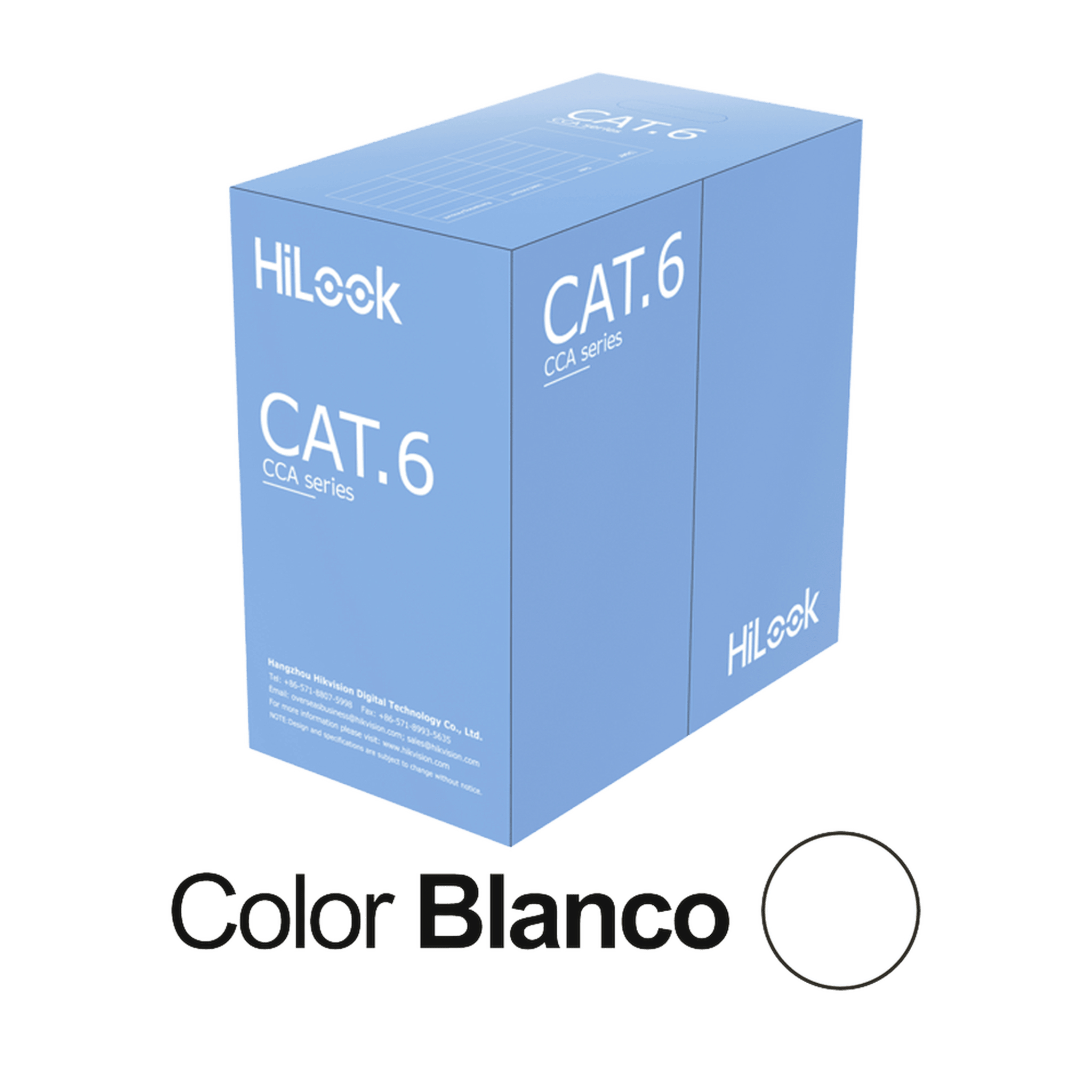Cable de Red UTP Cat6 / 23 AWG / Cumple ANSI-TIA-568.2-D / RoHS 2.0 / CPR Fca / Longitud 305 Metros (1000 Pies) / PVC Blanco / Resistencia a la Tracción y Compresión / Operación -20°C a 70°C / Interior