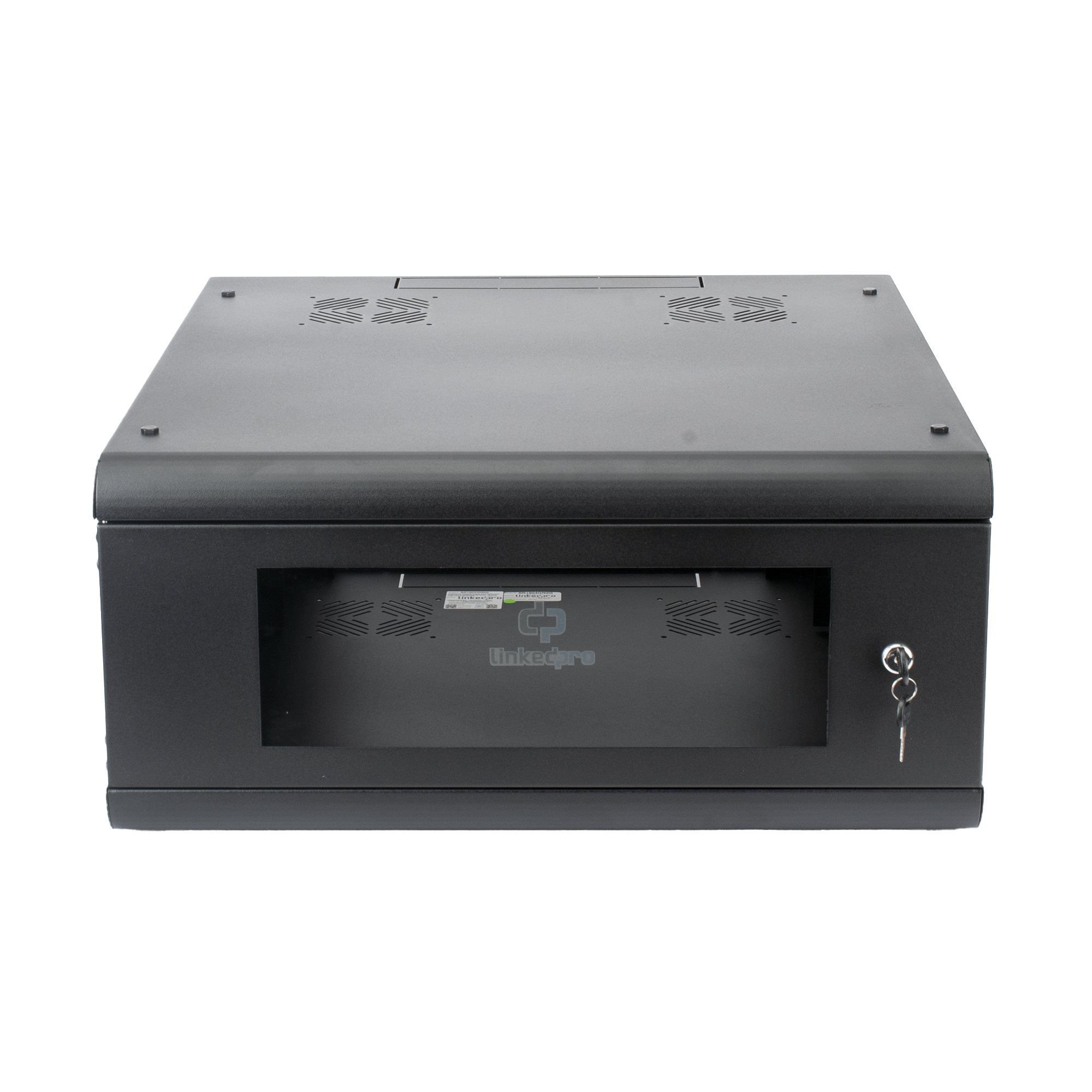 Gabinete de Pared con Puerta de Cristal Templado, 635mm de Profundidad, 4U Rack de 19'', Acero Reforzado