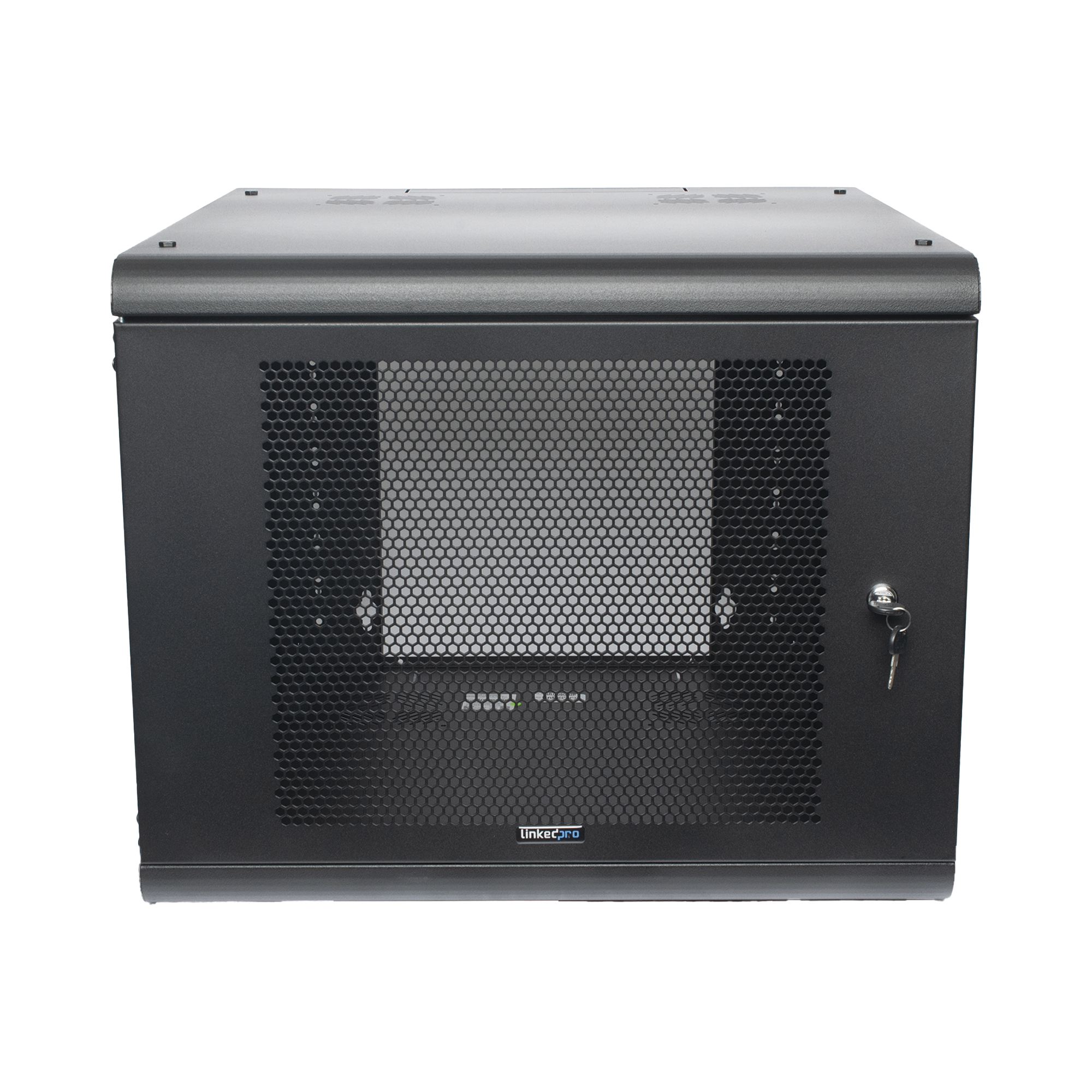 Gabinete de Pared con Puerta Perforada, 635mm de Profundidad, 9U Rack de 19 in, Acero Reforzado