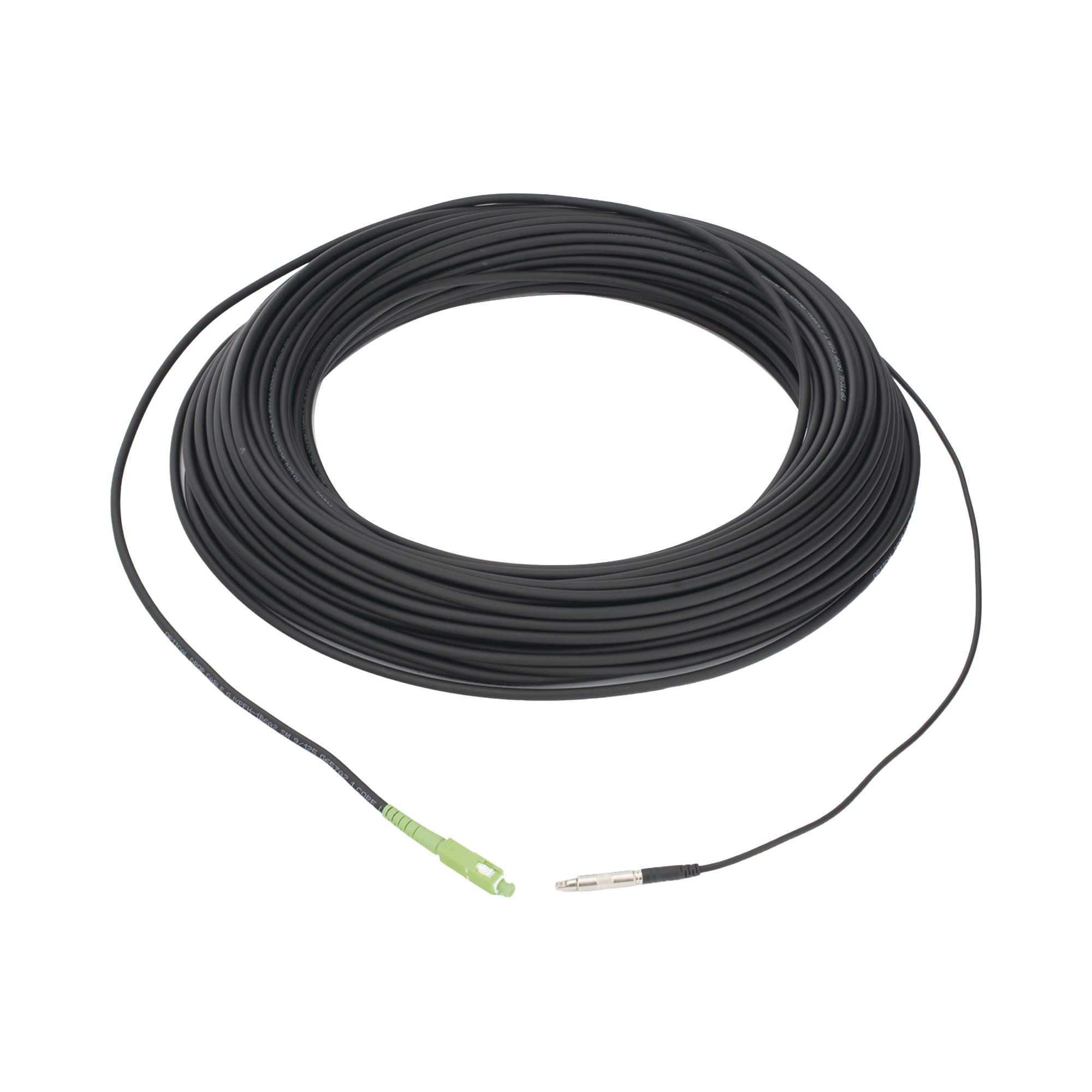 Rollo de Fibra Óptica Drop Redonda G657A2 Monomodo Simplex de 50 Metros (164 Pies) con Conectores SC/APC-SC/APC para Instalaciones Aéreas, Subterráneas o a la Intemperie