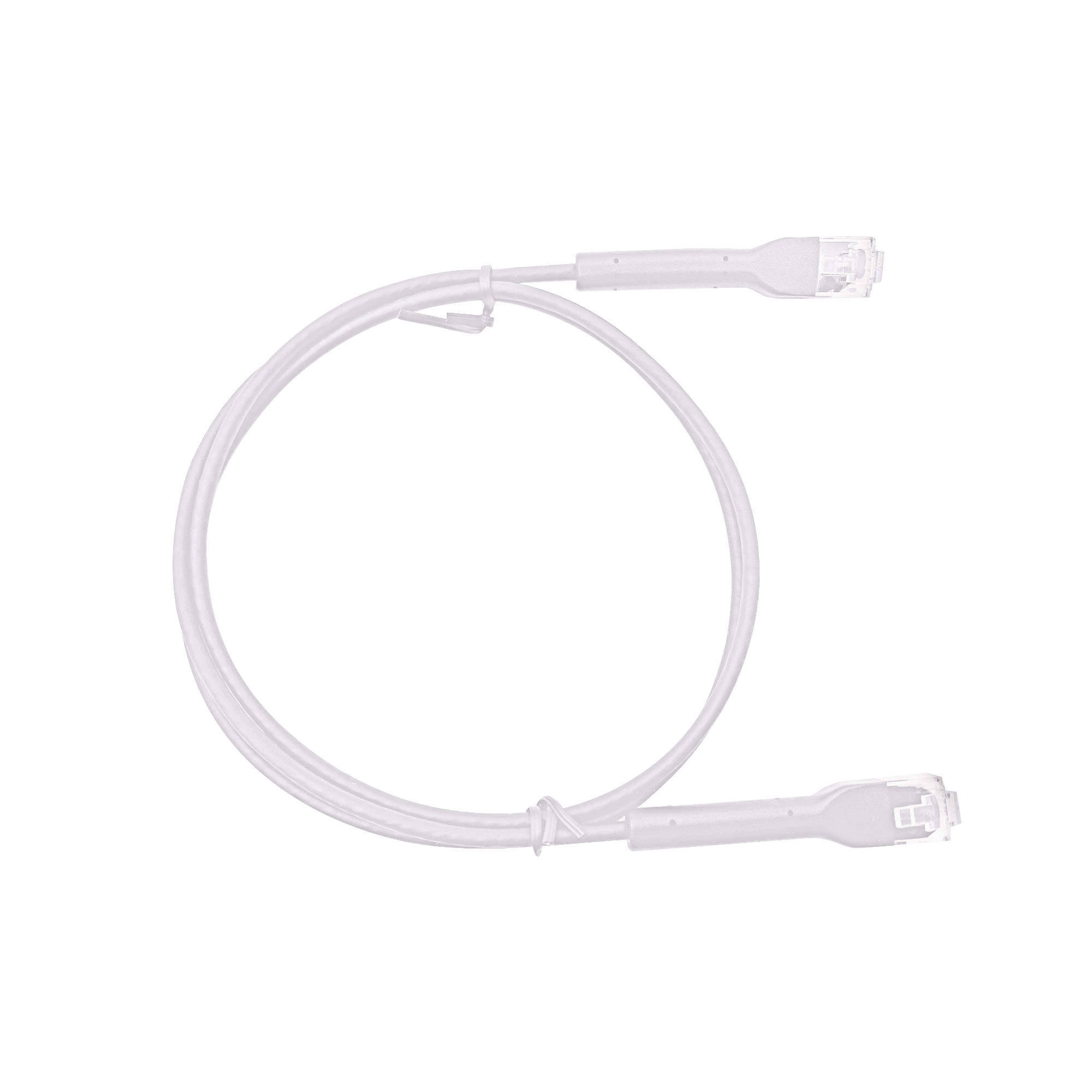 Mini Patch Cord Cat6 Ultra Slim 18 cm (7.09 Pulgadas) Blanco Ahorra Espacio sin Organizadores, con Bota Flexible