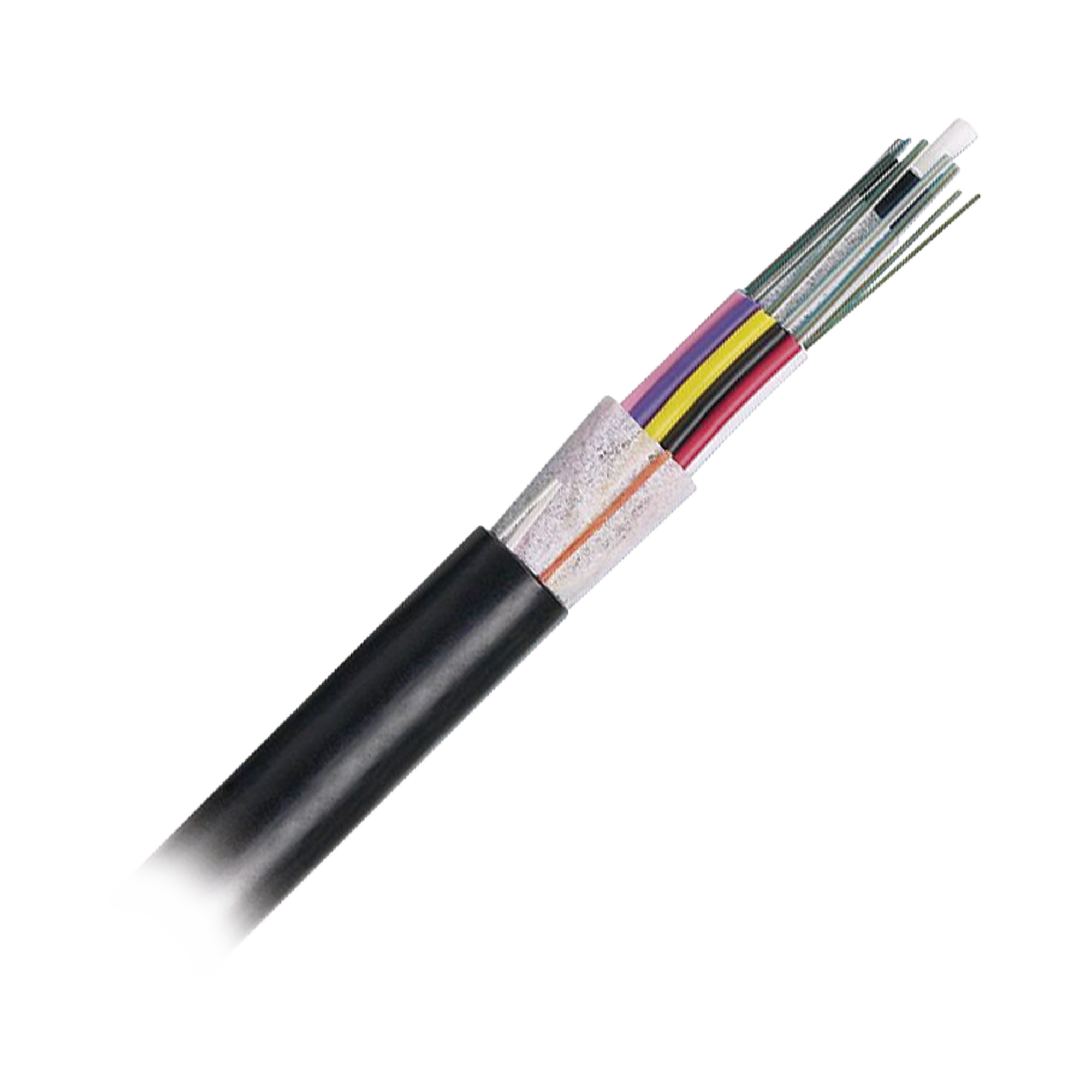 Cable de Fibra Óptica 12 Hilos, OSP (Planta Externa), No Armada (Dieléctrica), MDPE (Polietileno de Media Densidad), Multimodo OM3 50/125 Optimizada, Precio Por Metro