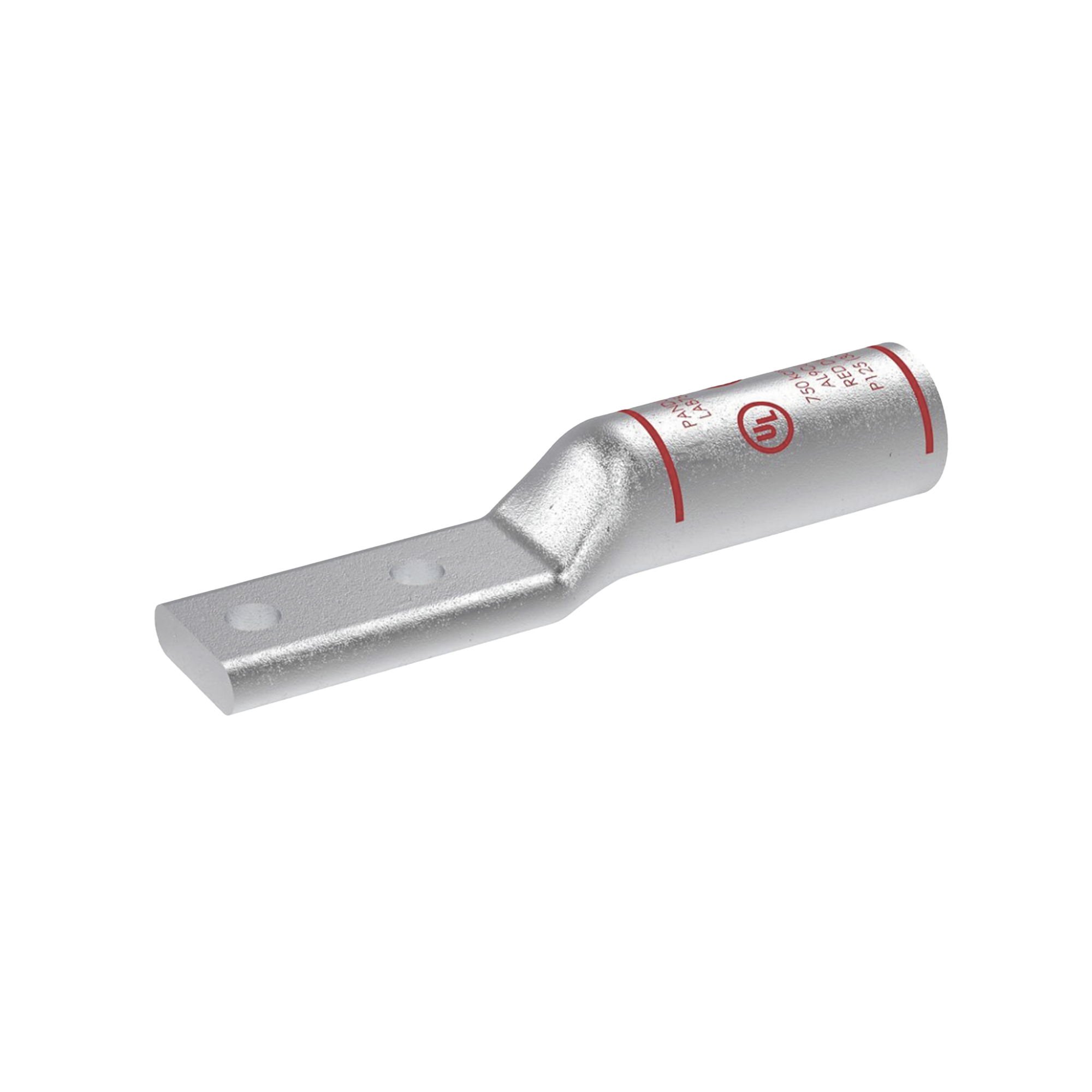 Zapata de compresión Aluminio LAB750-12-24R para cal. 750 Kcmil, Doble barreno para tornillo prisionero de 1/2, Espaciado de orificio 44.45mm, 1 Pz