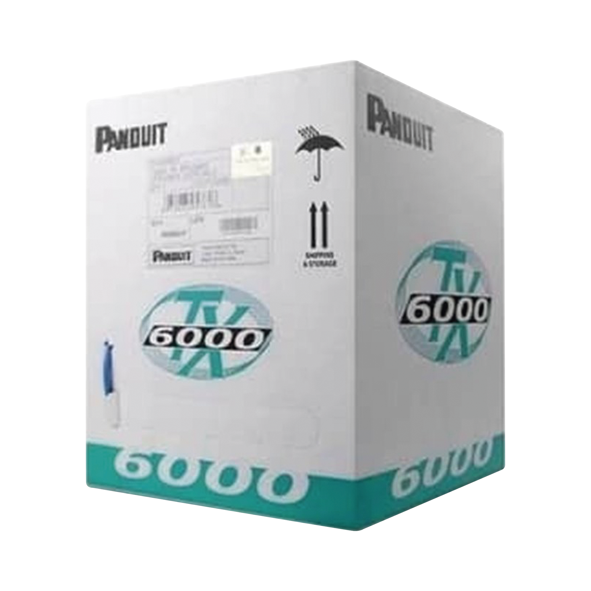 Bobina de Cable UTP 305 Metros (1000 Pies) de Cobre, TX6000™ PanNet, Reelex, Blanco, Categoría 6 Mejorado (23 AWG), PVC (CM), de 4 Pares