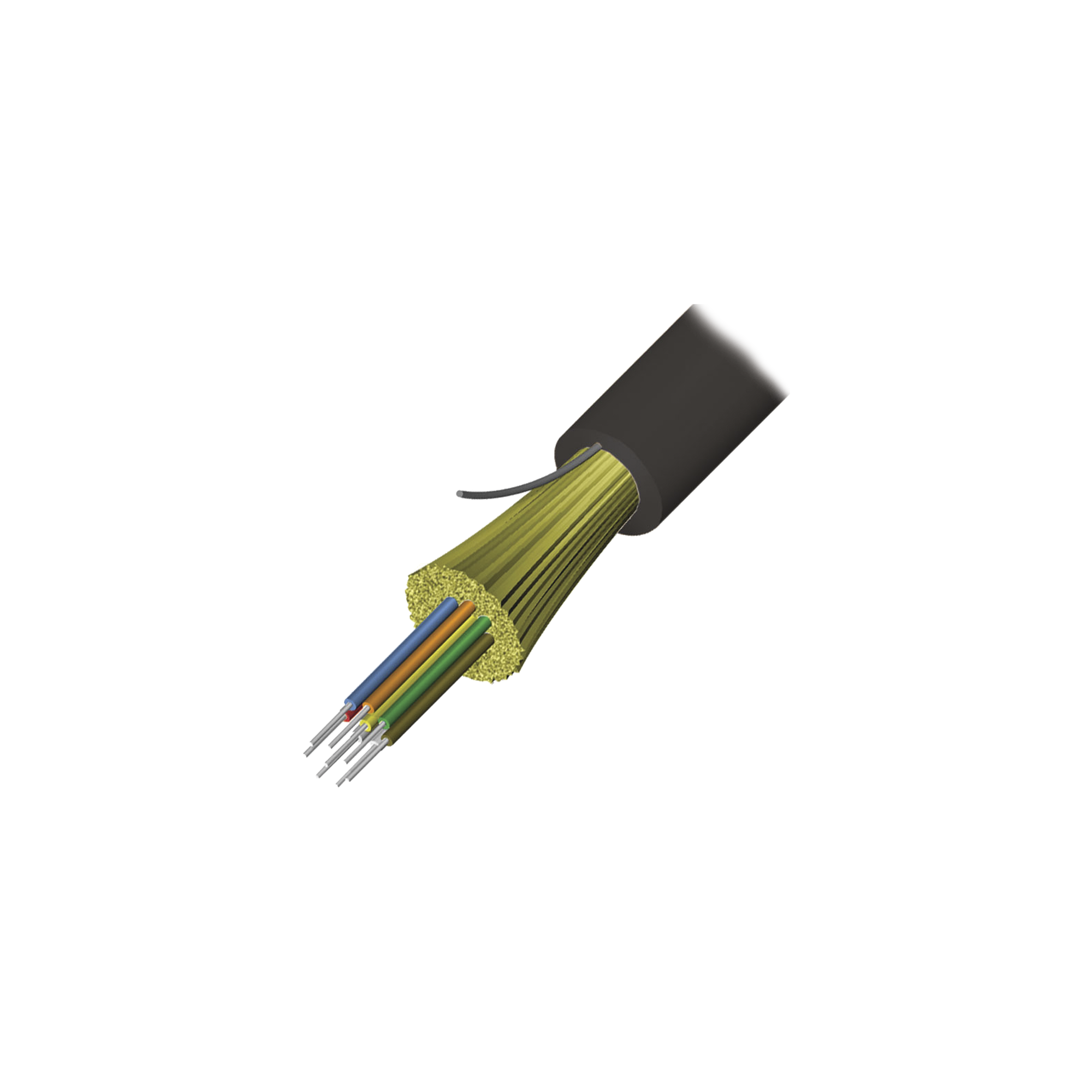 Cable de Fibra Óptica de 6 Hilos, Interior/Exterior, Tight Buffer, No Conductiva (Dieléctrica), Plenum, Monomodo OS2, 1 Metro (3.28 Pies)