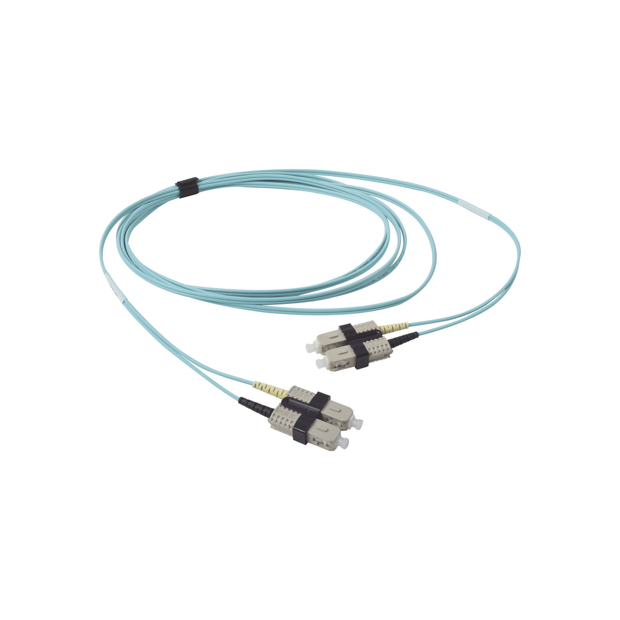 Jumper de Fibra Óptica Multimodo 50/125 OM3 XGLO, SC-SC Duplex, OFNR, Color Aqua, 3 Metros (9.84 Pies)