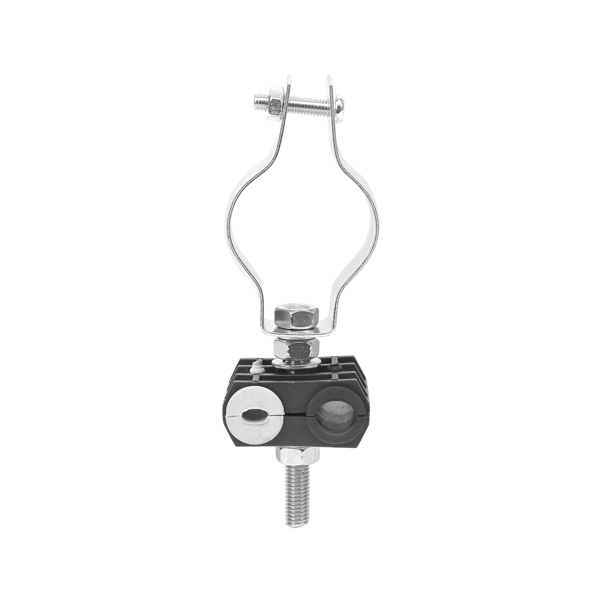 KIT de Un Sujetador de plástico para dos cables de 6 a 8 mm con todo y hardware de instalación en tubos de 1 1/4 in