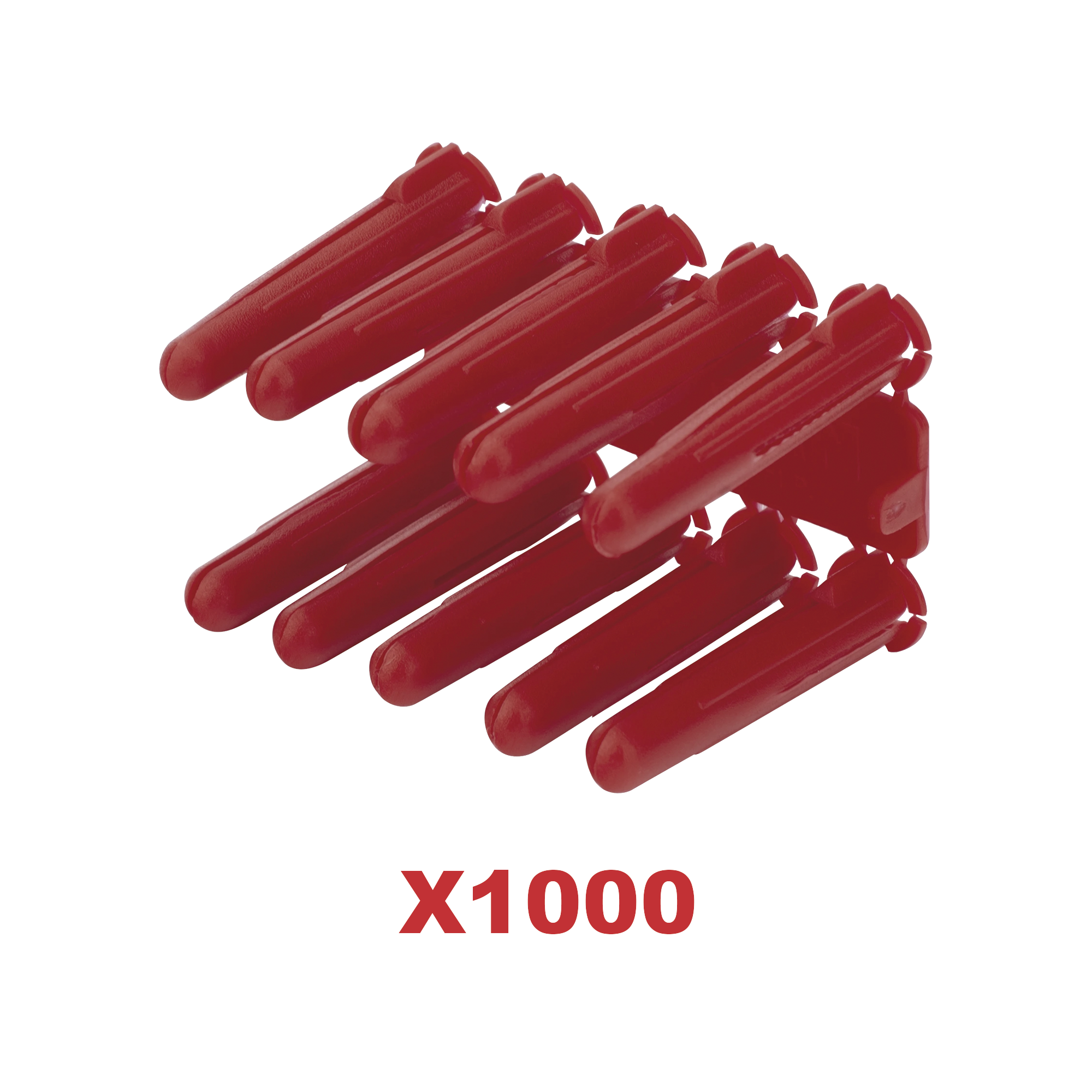Taquete de 1/4  plástico paquete de 1000 piezas para fijar objetos con tornillo en muros y techos de concreto o superficies sólidas, compatible con tornillo TH10X de 10 x 1 1/2"  (1103-14000)