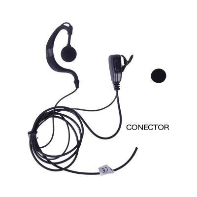 Micrófono - audífono de gancho ajustable al oído con conector de dos pines para KENWOOD Y TXPRO