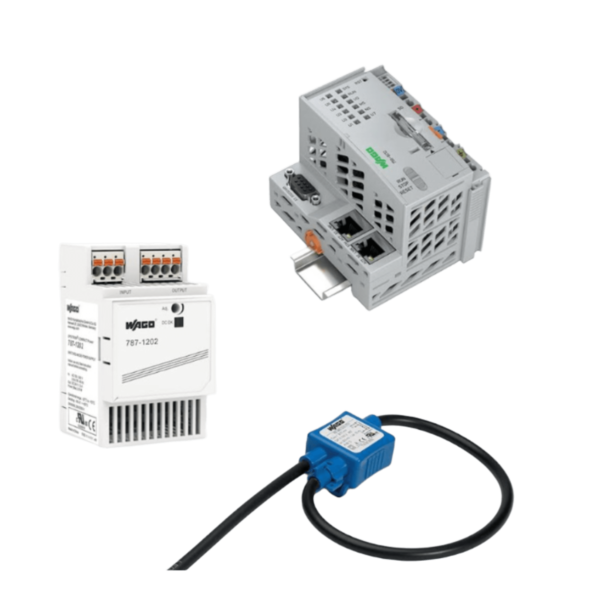 Sistema de Medición y Control de Potencia / 3 Fases 690 VAC / Controlador PFC200 / Fuente Conmutada 24VDC / Módulo Conmutador 16A / Terminales Fusibles / Rail DIN 35x7.5 mm