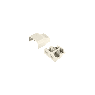 Conexión de tubería a canaleta T70, Salidas de 1/2", 3/4", 1" y 1 1/4", material ABS, Color Blanco Mate