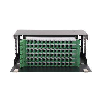 Distribuidor de Fibra Óptica con Bandejas Deslizables, Vacío, 19 Pulgadas, Acepta 72 Adaptadores LC Duplex o LC Simplex o 72 SC Simplex, 4U