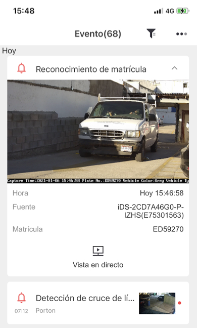 Notificación desde Hik-Connect